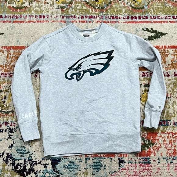 Women's Philadelphia Eagles NFL Football Gray Crewneck Sports Sweatshirt - Picture 1 of 6